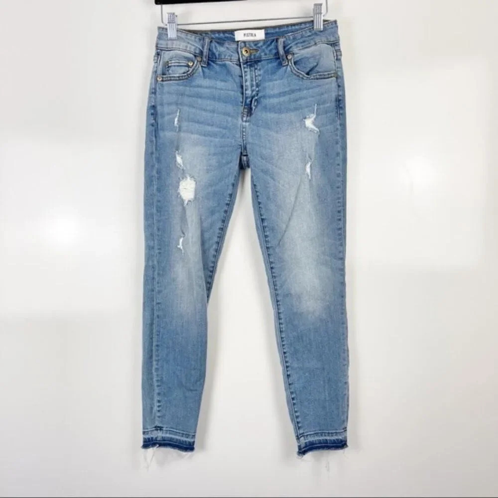 Pistola Skinny Jeans Distressed Raw Hem Women’s Size 26 Denim Blue